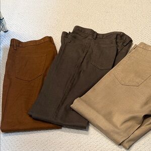 Men's Classic Pants - Rust, Green,Tan. slim fit. Bundle. 33x30